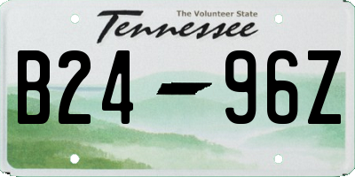 TN license plate B2496Z