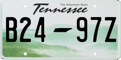 TN license plate B2497Z