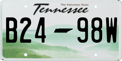 TN license plate B2498W