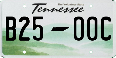 TN license plate B2500C