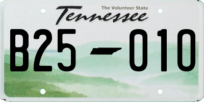 TN license plate B2501O