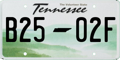 TN license plate B2502F