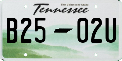 TN license plate B2502U