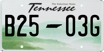 TN license plate B2503G