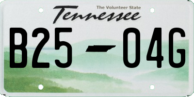TN license plate B2504G