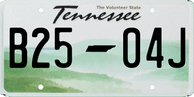 TN license plate B2504J