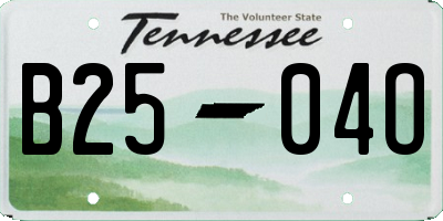 TN license plate B2504O