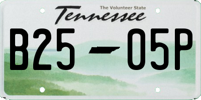 TN license plate B2505P