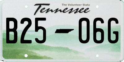 TN license plate B2506G