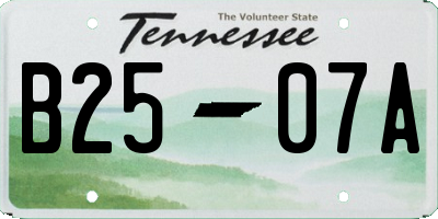 TN license plate B2507A