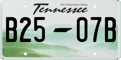 TN license plate B2507B