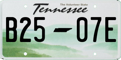 TN license plate B2507E
