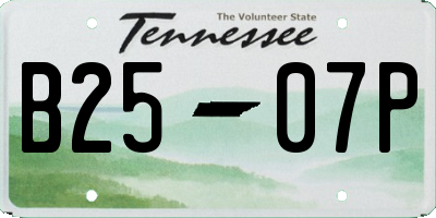 TN license plate B2507P