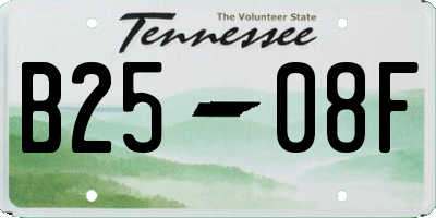 TN license plate B2508F