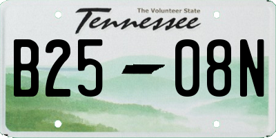 TN license plate B2508N