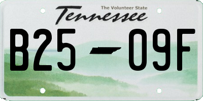 TN license plate B2509F