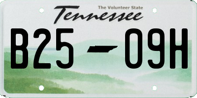 TN license plate B2509H