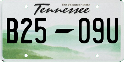 TN license plate B2509U