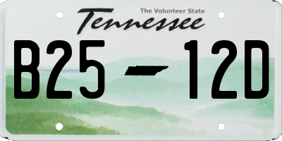 TN license plate B2512D