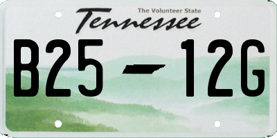 TN license plate B2512G