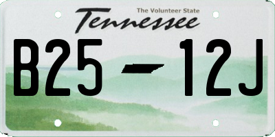 TN license plate B2512J