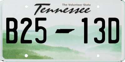TN license plate B2513D