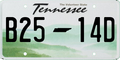 TN license plate B2514D