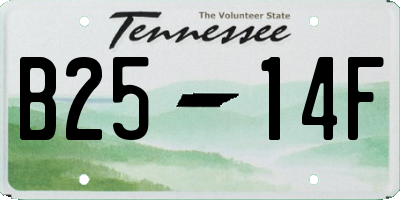 TN license plate B2514F