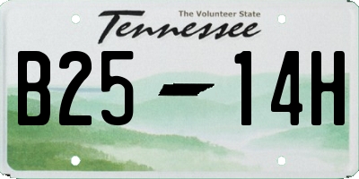 TN license plate B2514H