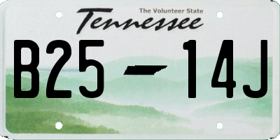 TN license plate B2514J