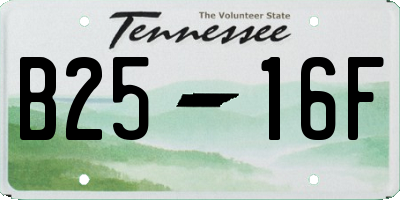 TN license plate B2516F