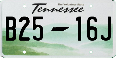 TN license plate B2516J