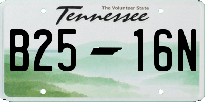 TN license plate B2516N