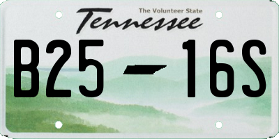 TN license plate B2516S