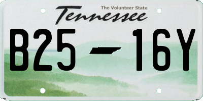 TN license plate B2516Y