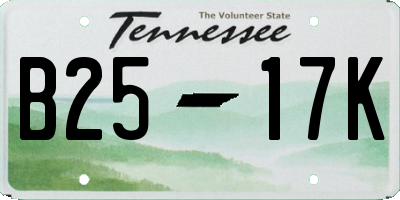TN license plate B2517K