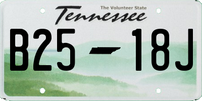 TN license plate B2518J