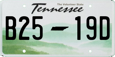 TN license plate B2519D