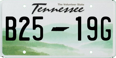 TN license plate B2519G