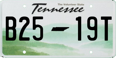 TN license plate B2519T