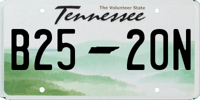 TN license plate B2520N