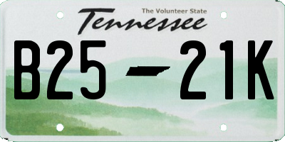 TN license plate B2521K
