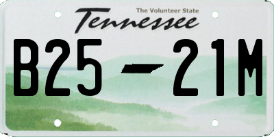 TN license plate B2521M