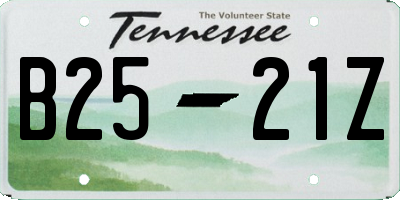 TN license plate B2521Z