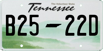 TN license plate B2522D