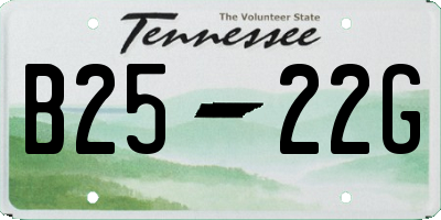 TN license plate B2522G
