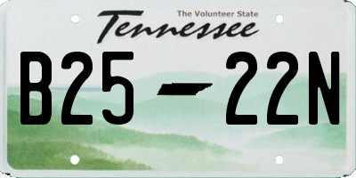 TN license plate B2522N