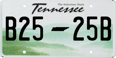TN license plate B2525B