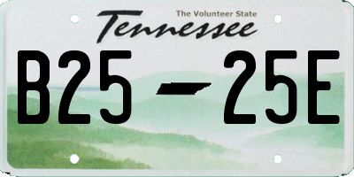 TN license plate B2525E