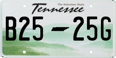 TN license plate B2525G